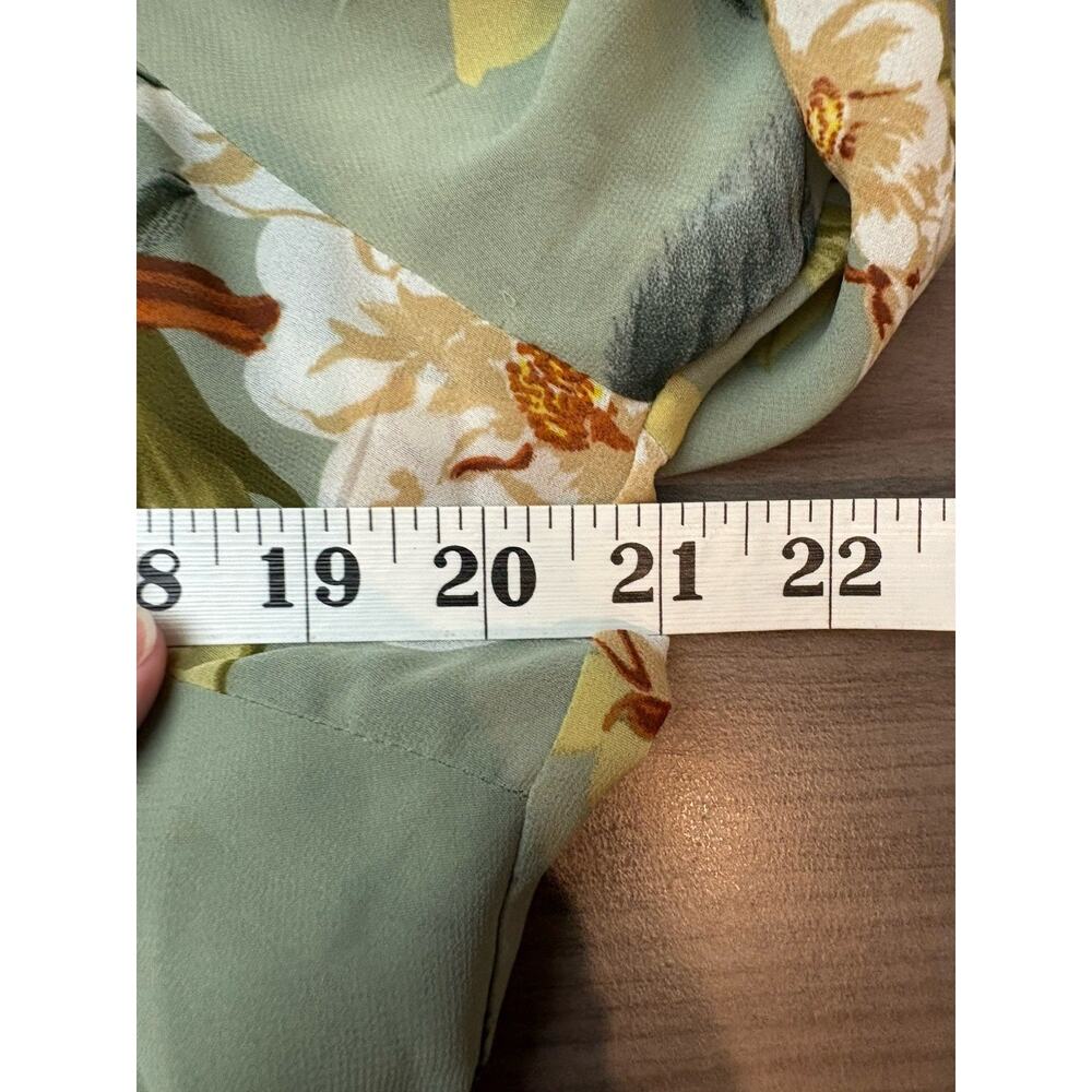 NWT City Chic Maxi Dress In Dusty Green Floral Size 18 Tie Waist Hi Low Flowy - Picture 6 of 12